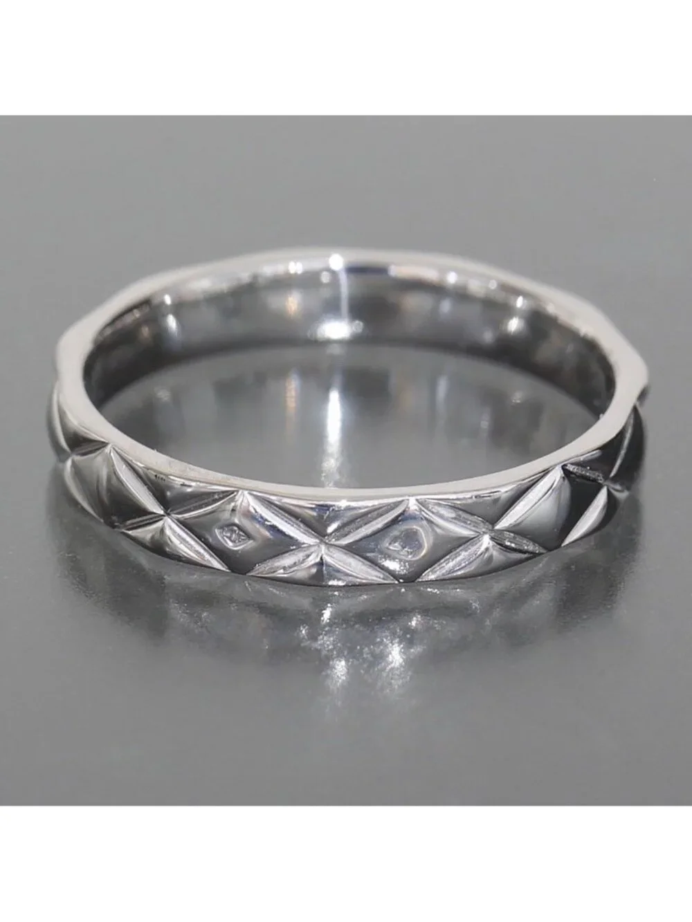 Chanel Quilted Ring Silver